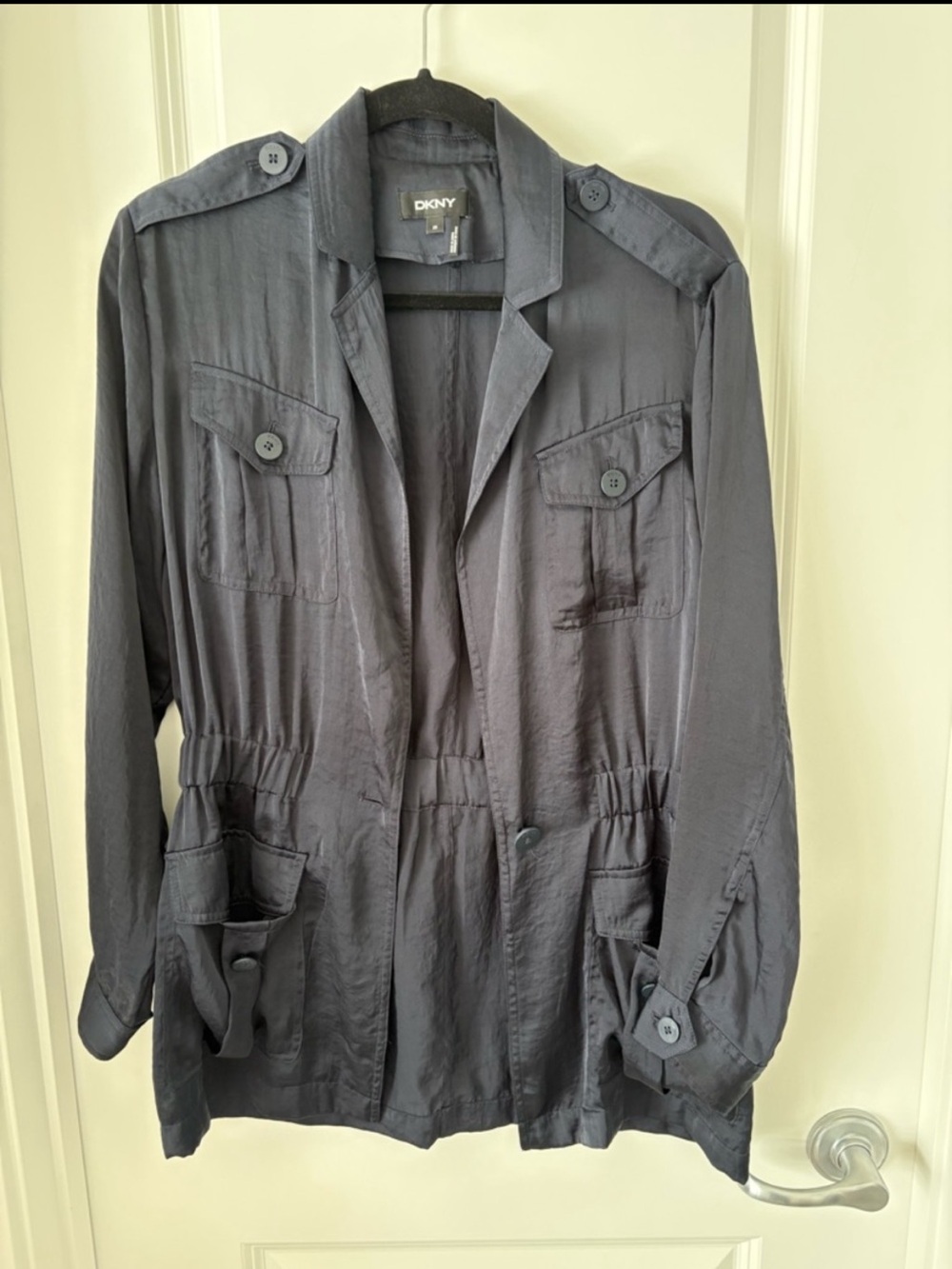 3 For $50| DKNY Black Utility Jacket with Classic Collar